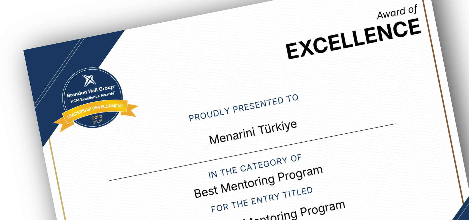 İleri Mentorluk Programına Brandon Hall Excellence Awards 2026'dan Altın Ödül 