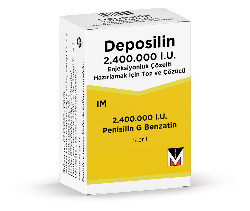 Deposilin 2.400.000 I.U. Enjeksiyonluk Çözelti Hazırlamak İçin Toz ve Çözücü